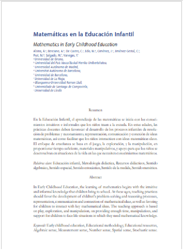 Desarrollo de la Matemática en la Primera Infancia