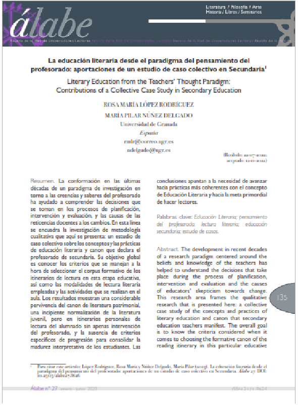 Perspectiva sobre la Educación Literaria