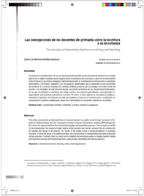 perspectiva sobre la escritura